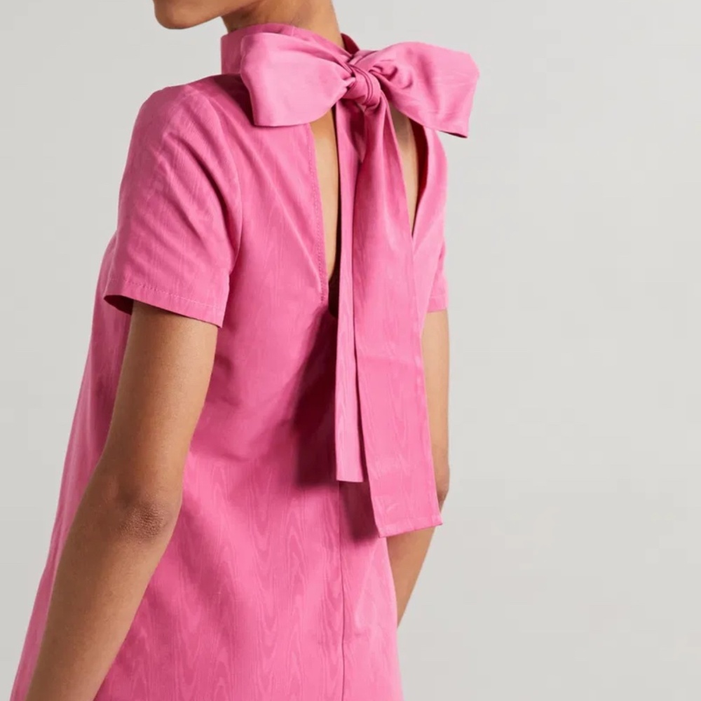 Staud Ilana Moire Mini Dress in Hot Pink!